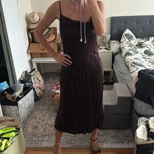Zara S new with tangs brown midi dress